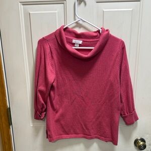 Christopher & Banks  Hot Pink Cowl Neck Cuffed Sweater size M